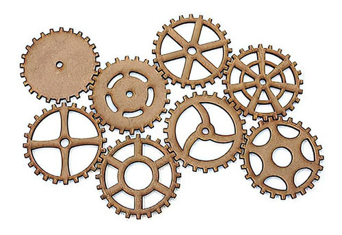 Formita Fibrofácil  Mdf Engranajes Apliques Surtidos X20 0