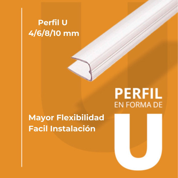 Perfil U Policarbonato 2.10 Mts Transparente 1