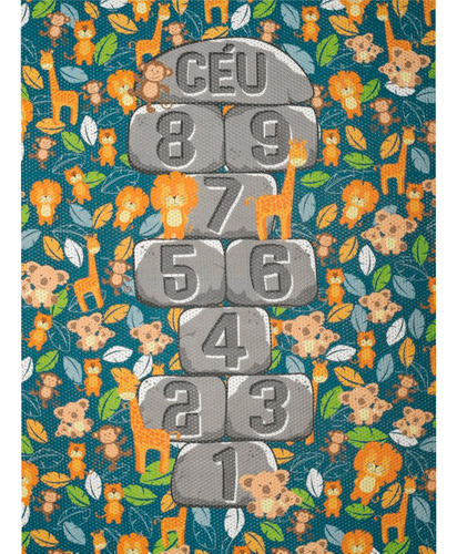 Tapete Infantil Kapazi Briza 100cm X 130cm Amarelinha Flores 0