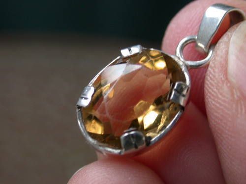 Colgante Dije Piedra Topacio Citrino Legitim Luli Plata 925 1