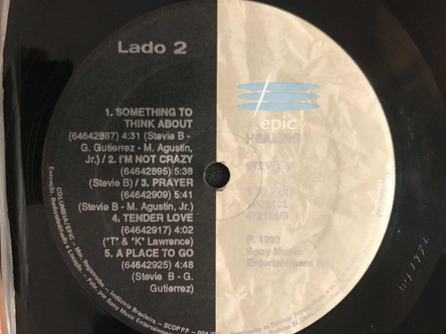Disco Vinilo Steve B / Healing (brasil) 1