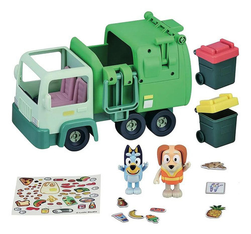 Veículo Caminhão De Lixo Bluey 5 Peças C/ Articulação 7930 1