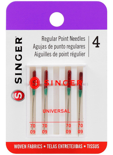 4 Agujas Singer Punta Regular 70/9 0