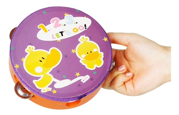 6 Portátil Pamborim Mão Tambor Percussão Brinquedo Musical C 1