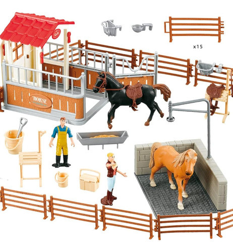 Peagprav Set De Juego De Figura De Establo De 0