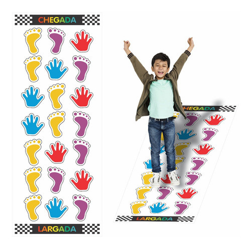 Amarelinha Pedagógica Tapete Sensorial Pés E Mãos Fun161 0