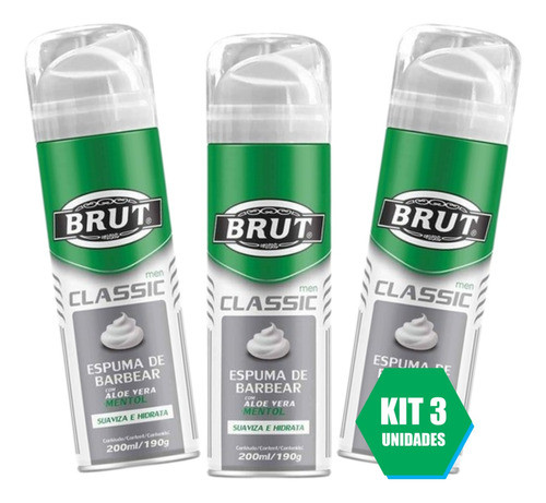 O Barbear Perfeito - Kit 03 Espumas Barbear Brut Classic Men 0