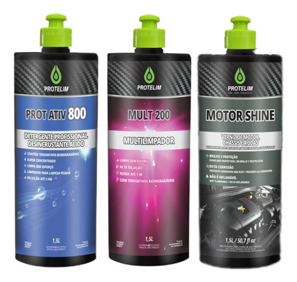 Kit Protelim Prot Ativ 800 Prot Mult 200 Verniz Motor 1,5l 0