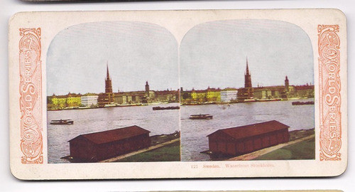 Foto Estereoscopica Stereo Antigua Suecia Estocolmo B4 0