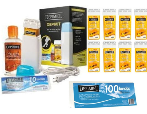 Kit Depilacion Depimiel Depikit+8 Roll On+bandas X 100 0 Kit Depilacion Depimiel Depikit+8 Roll On+bandas X 100 0