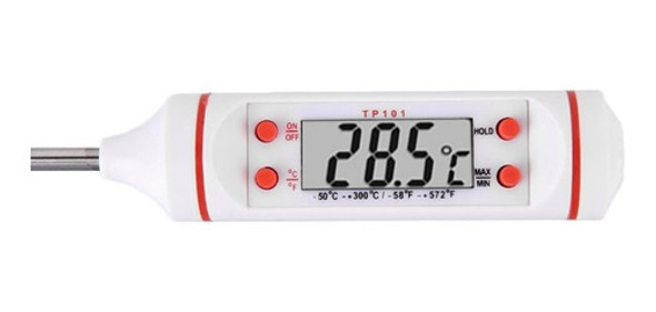 Termometro Digital Cocina Lcd Pinchacarne Liquido Acero Inox 1