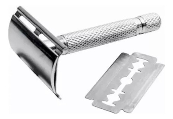 Aparelho De Barbear Metal Pincel Cerdas Macias Cabo Madeira 1