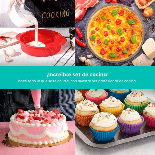Set Kit Reposteria Completo Moldes Silicona Horno Pasteleria 1
