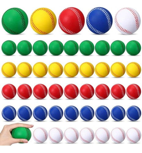 Jenaai 50 Pelotas De Béisbol De Espuma Suave De 9 0