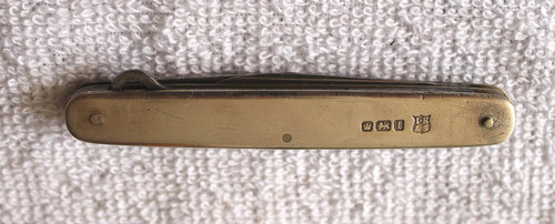 Antigo Canivete Sheffield Isaac Ellis & Sons 1911 Cabo Prata 1