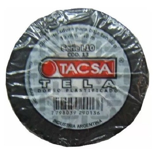Cinta Aisladora Tacsa De Tela 18mtsx19mmx0.36mm Negra 0