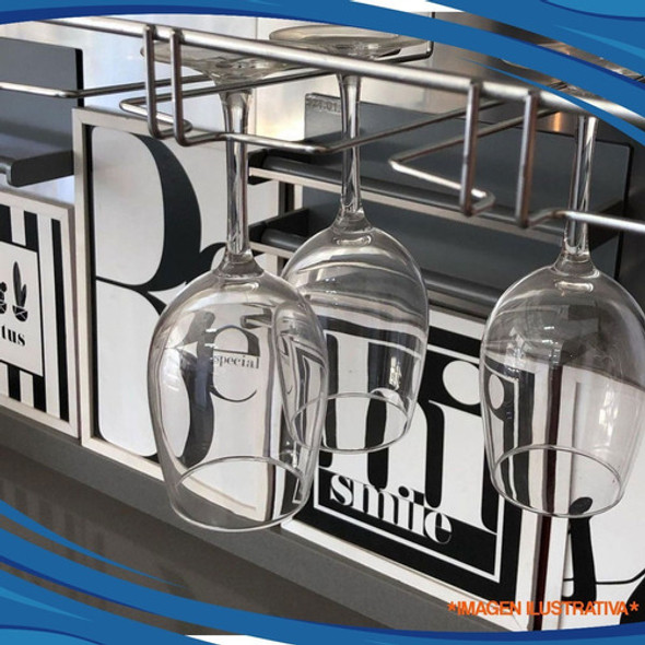 Porta Copas Copero Cromado Triple Cuelga Copas Portacopas 1