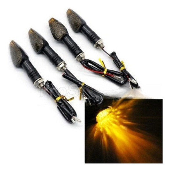4 X Moto Universal 12 Led Turno Señales Indicador Luz Ámbar 1