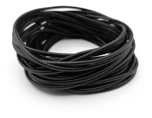 Cordon Sintetico 4mm X 5 Metros Negro Bijou Pulseras Tejidos 0
