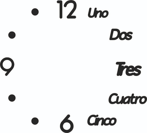 Reloj De Pared Moderno 30 Cm En Madera Calada Negro Deco 1