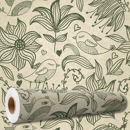 Papel De Parede Adesivo Arabesco Floral Vintage 10 M Pnm2610 0