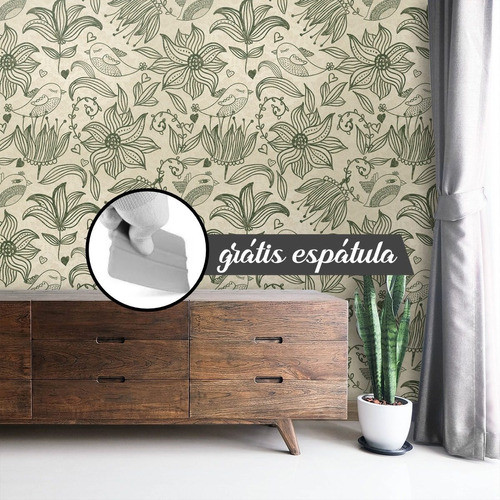 Papel De Parede Adesivo Arabesco Floral Vintage 10 M Pnm2610 1