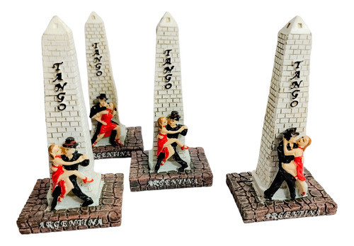 Adorno Souvenirs Obelisco Con Figura Parejita De Tango !! 1