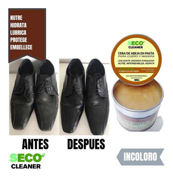 Cera De Abeja Cuero Madera 500cc Orgánico X 4u 1