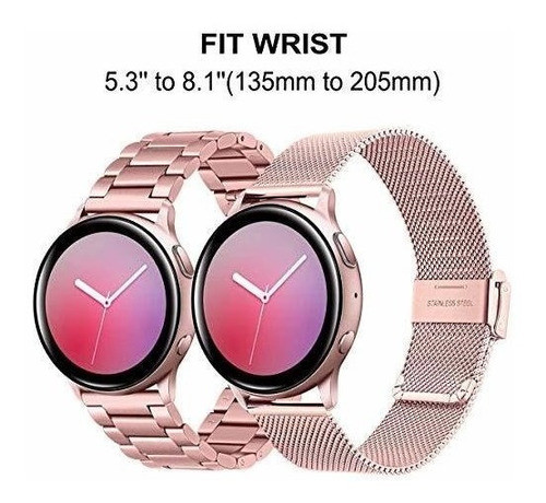 2 Mallas Metaliz. Galaxy Watch 42mm/active2 40mm44mm Rosa 1