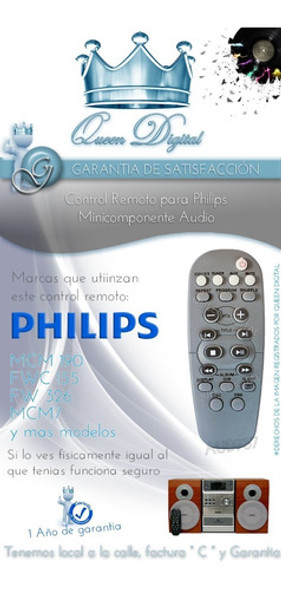 Control Remoto Para Philips Minicomponente Equipo Audio 1
