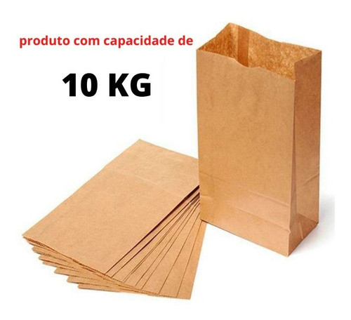 100 Sacos De Papel Kraft 10kg Saco Liso De Paes E Alimentos 1
