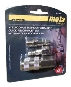 Kit Acople Rápido Para Aire 1/4  - 3 Piezas Mota A100 1