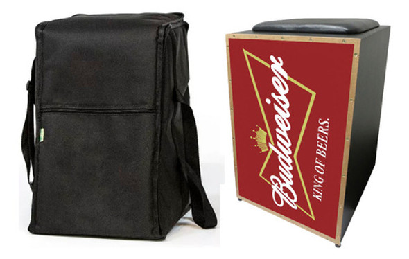 Cajon Acústico Inclinado Jaguar Cj1000 K2 Budweiser + Capa 0