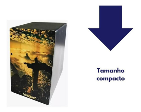 Mini Cajon Madeira Bloco Decorativo Percussão Liverpool Rio 1