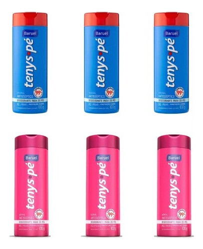 Kit Com 6 Talco Tenys Pé 100g Original + Woman 1