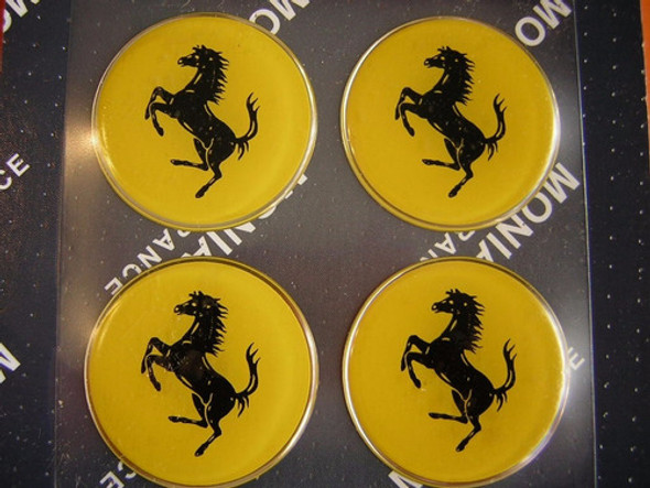 Ferrari - Juego Logos Llantas 49 Mm Diámetro X 4 1