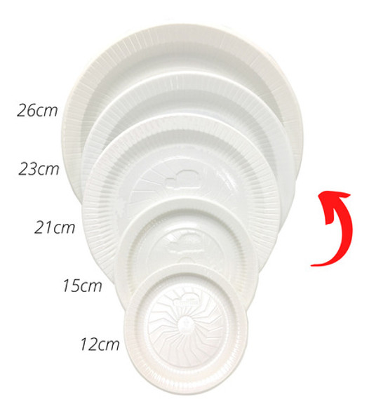 Prato Descartável Ps Raso Branco 23cm Pct C/ 10 Pratos 1
