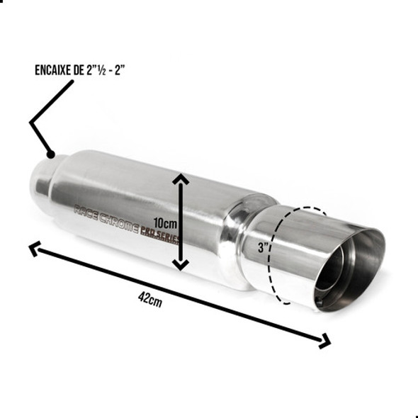 Abafador Esportivo Inox Ponteira 3,5 Polegadas Ronco Grave 1
