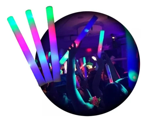 120 Barras Goma Espuma Luminosa Led Rompecocos Multicolor 0