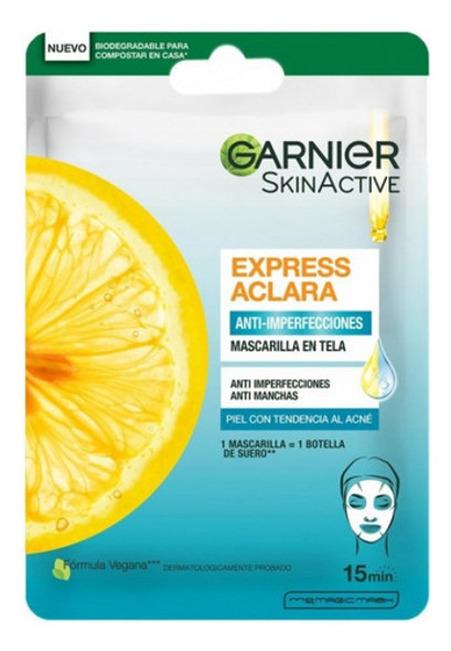 Mascarilla Express Aclara Anti Imperfecciones Garnier 0