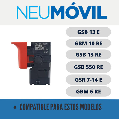 Interruptor Para Taladro Gsb 550 Re Bosch 1