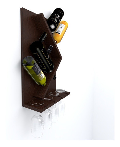 Estante Para Vinos Bodega Vinoteca Porta Copas Decoración 0