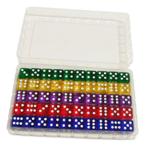 50 Peças D6 Dices, Six Sided Dices Set Party Toys, Standard 0