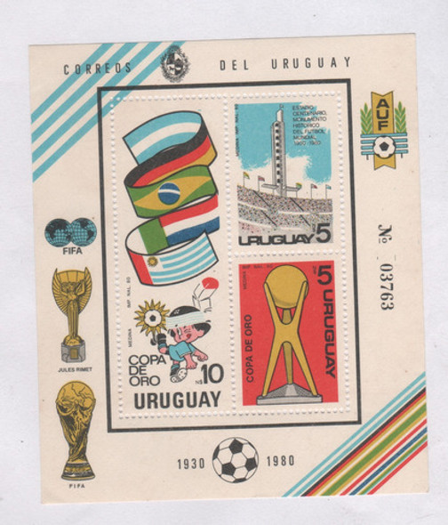 Estampillas De Uruguay - Block Futbol Copa De Oro Año 1980 0