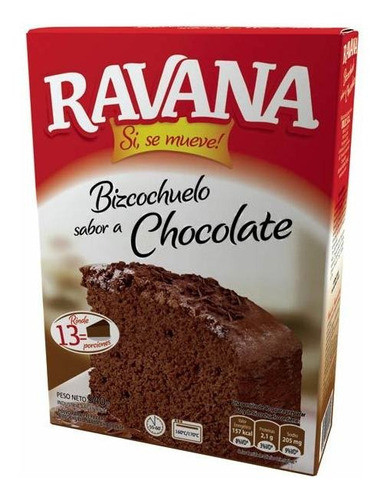 Pack X 18 Unid. Bizcochos  Chocolate 540 Gr Ravana B Pro 0