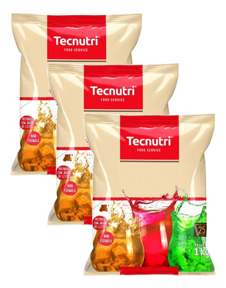3 Suco Refresco Em Pó Abacaxi Rende 10l Adoçado Tecnutri 1kg 0