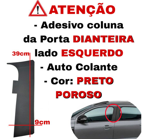 Faixa Coluna Porta Dianteira Mobi Drive 2017 A 2020 Esquerdo 1
