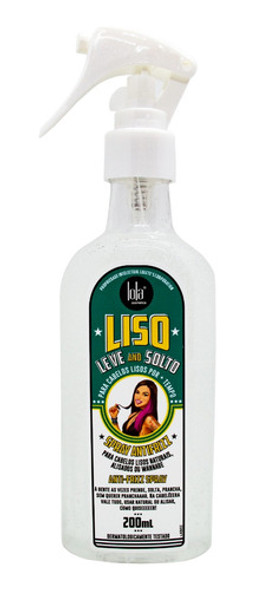 Lola Liso Leve E Solto Spray Antifrizz Pelo Alisado 200ml 6c 0