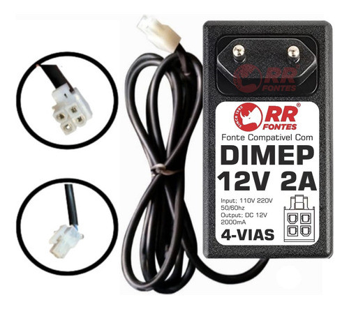 Fonte Carregador Para Relógio De Ponto Madis Rodbel 12v 4via 1