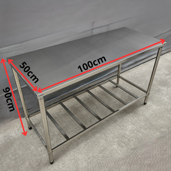 Mesa Bancada 100x50 Armário Inox Multiuso 1 Nível Gradeada 1